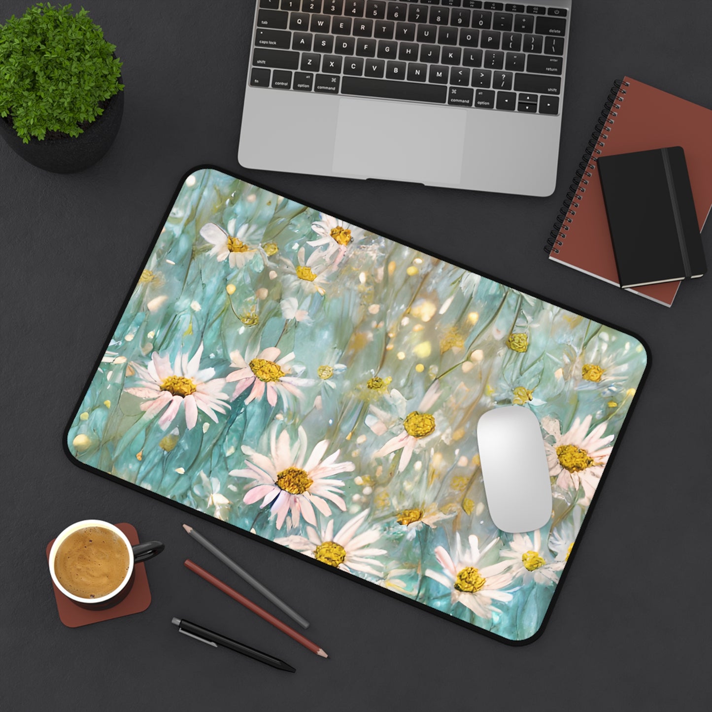 Shimmering Daisies Desk Mat