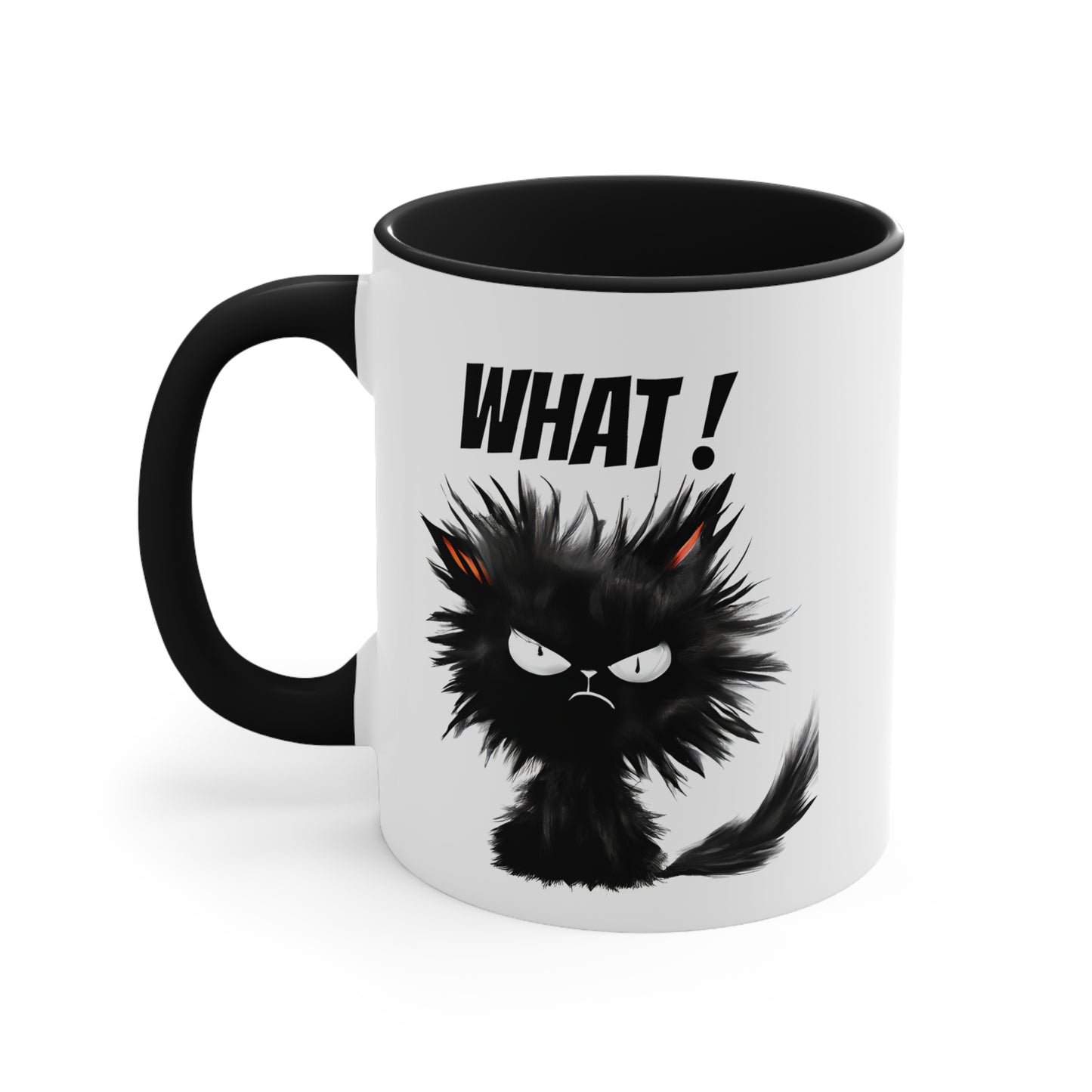 What ! Black Cat Accent Mugs