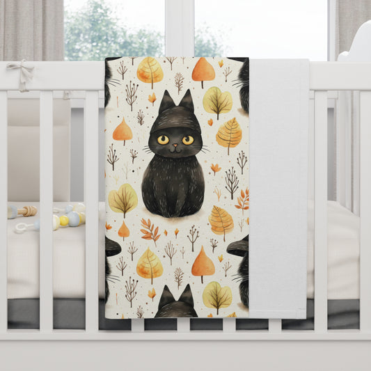 The Witch's Black Cats Soft Fleece 30"X40" Baby Blanket