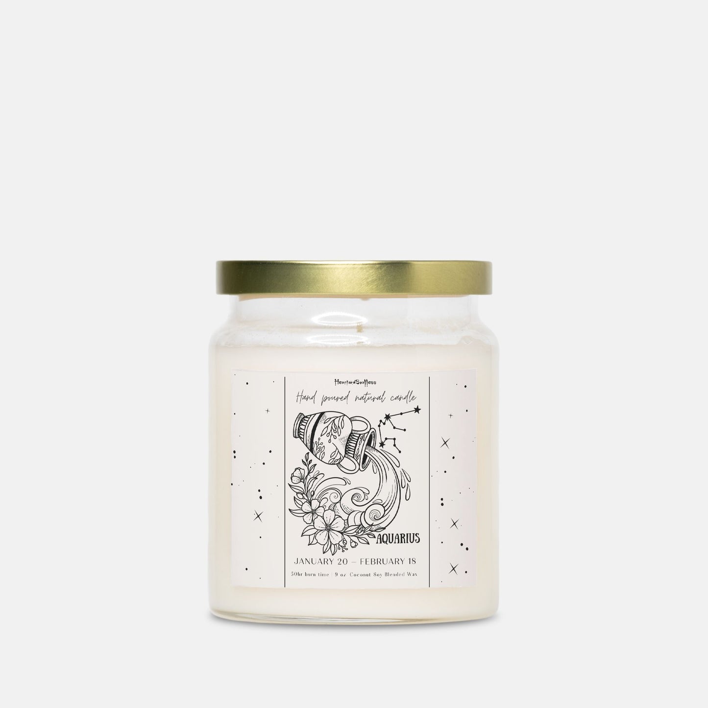 Aquarius Zodiac Sign Apothecary Jar 9oz Candle