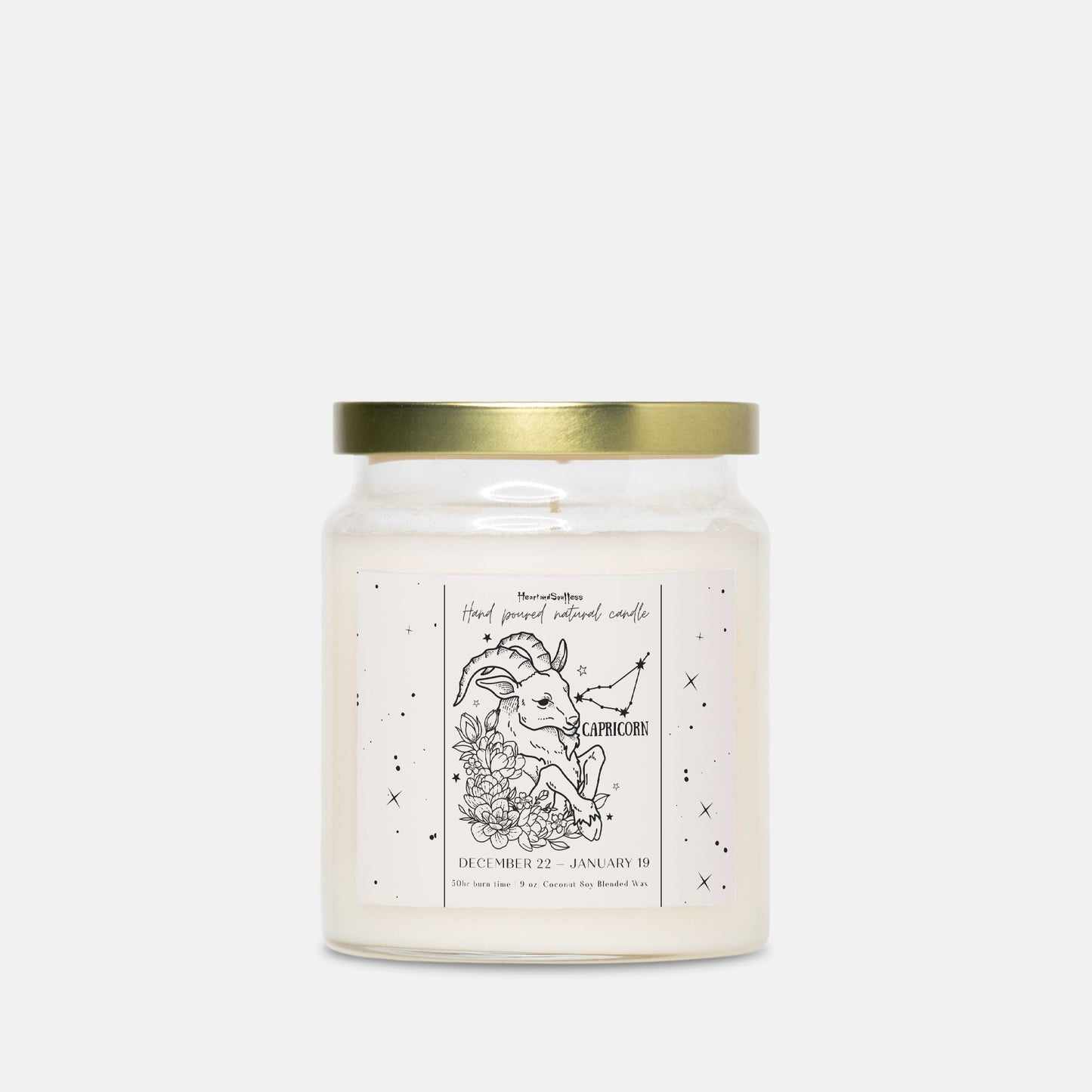 Capricorn Zodiac Sign 9oz Apothecary Jar Candle