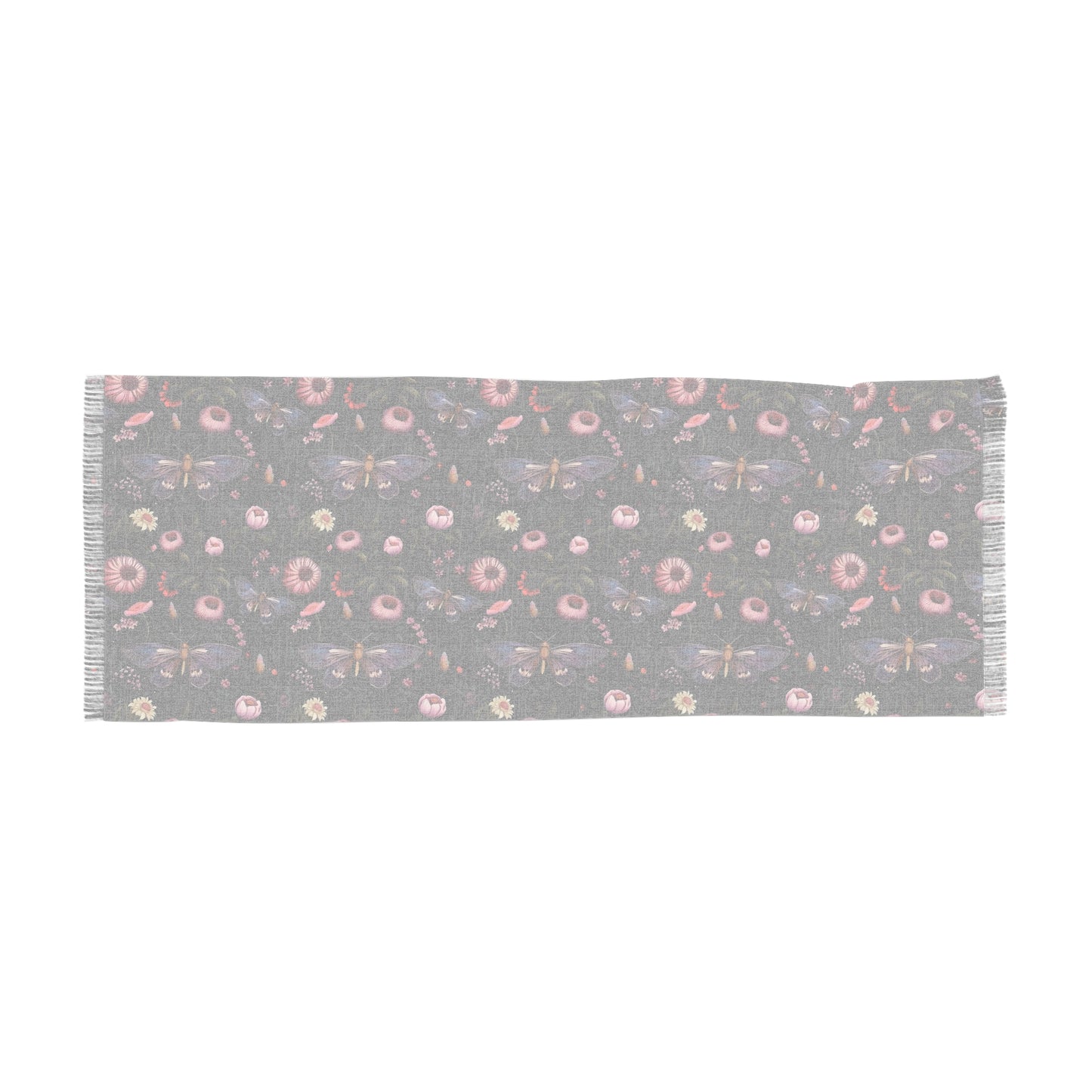 Pink Butterflies At Night Light Pashmina Scarf