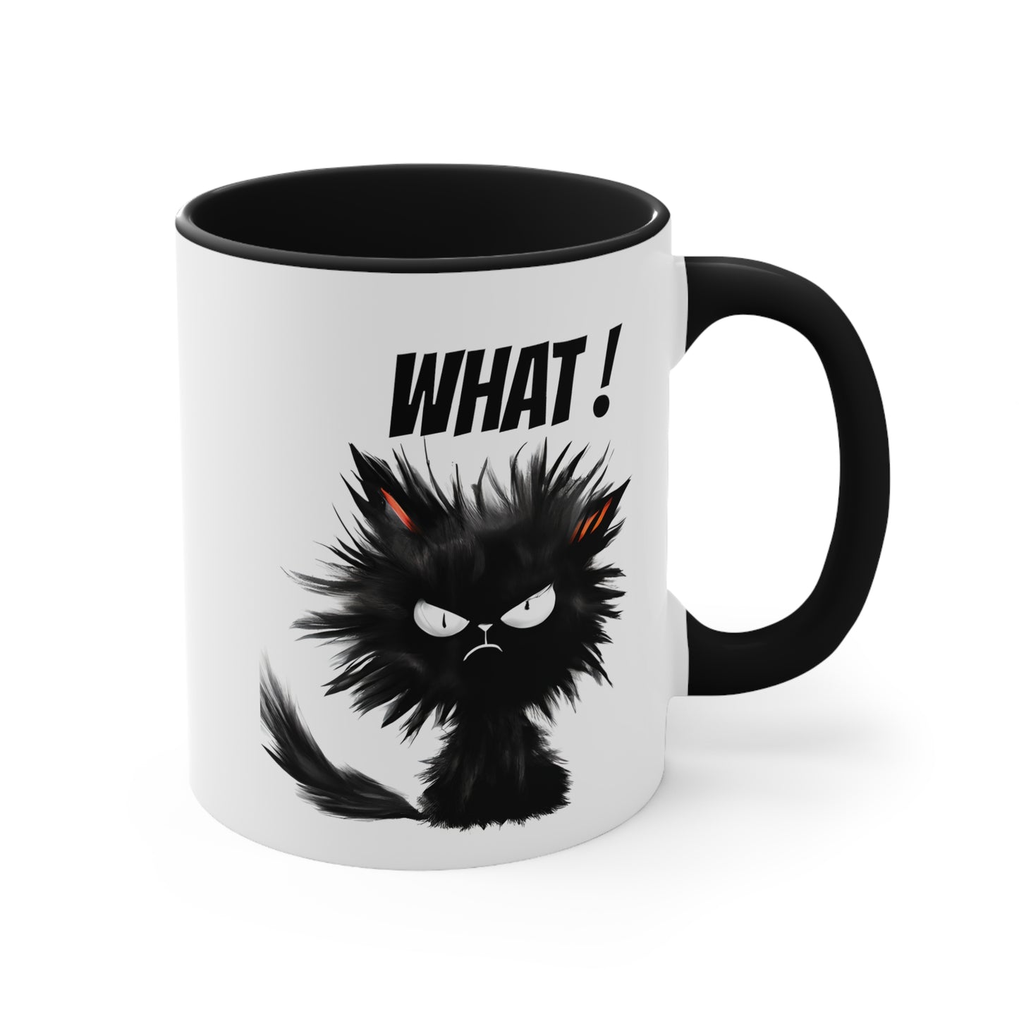 What ! Black Cat Accent Mugs