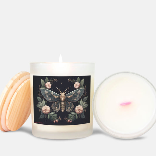 Dark Moth 11oz Frosted Glass Candle (Pink Wick)