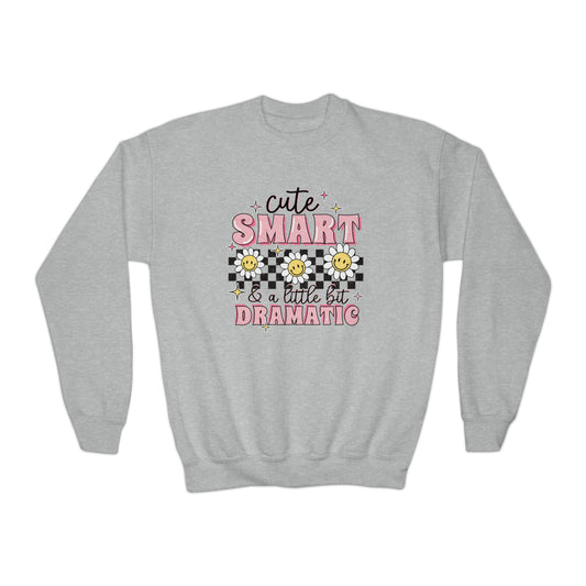 Cute ,smart, but a little bit dramatic Youth Crewneck Sweatshirt