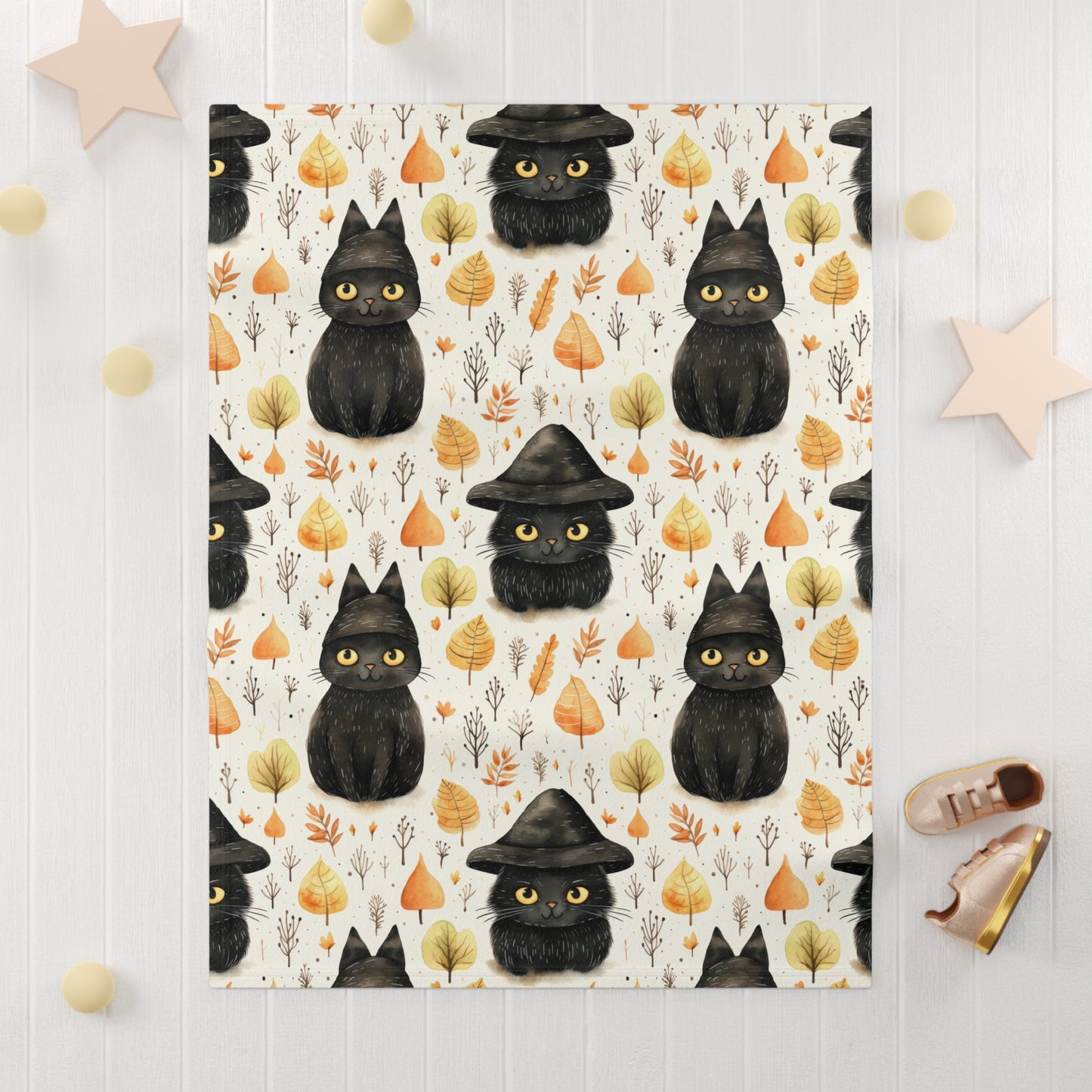 The Witch's Black Cats Soft Fleece 30"X40" Baby Blanket