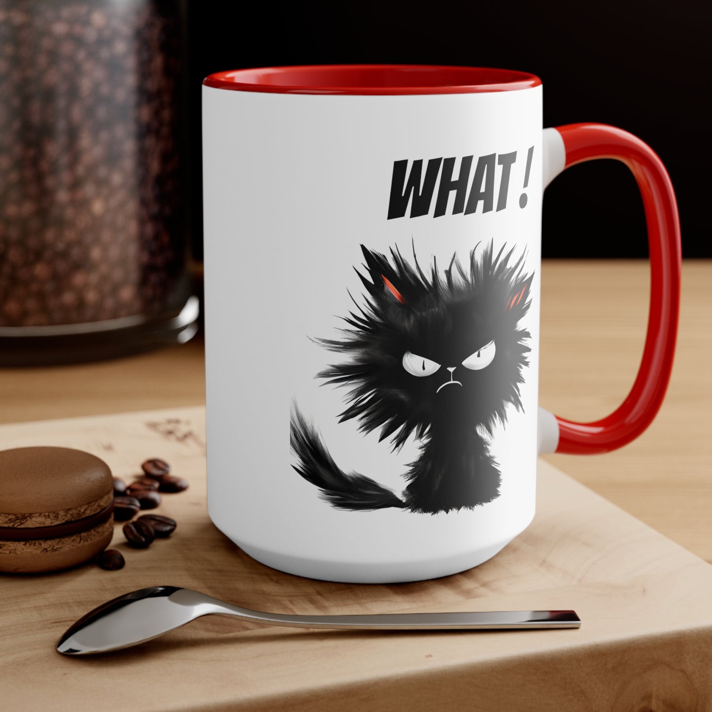 What ! Black Cat Accent Mugs