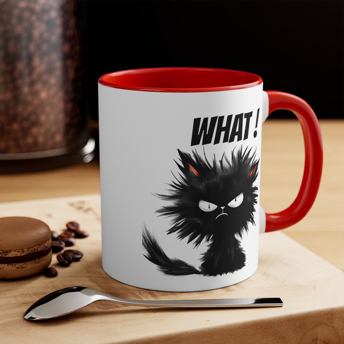 What ! Black Cat Accent Mugs