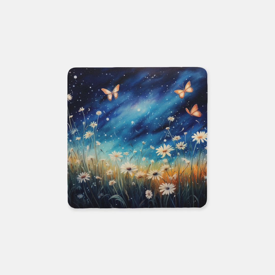 Starlight Butterflies and Daisies set 3 Neoprene Coasters (Square) 4PK