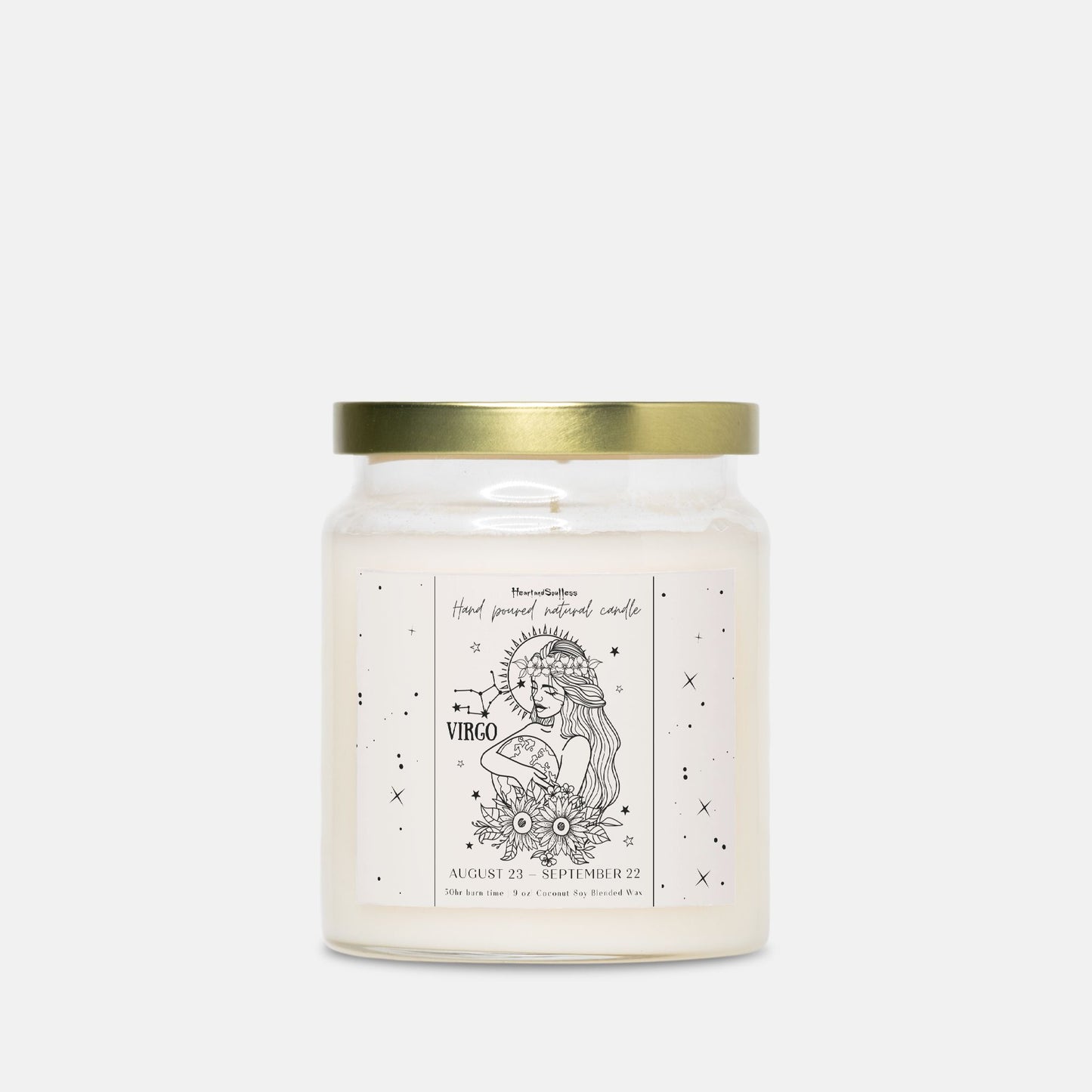 Virgo Zodiac Sign 9oz Apothecary Jar Candle