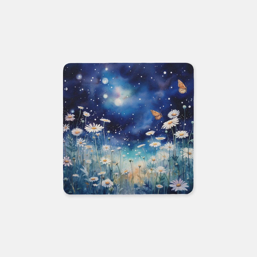 Starlight Butterflies and Daisies Set 2 Neoprene Coasters(Square) 4PK