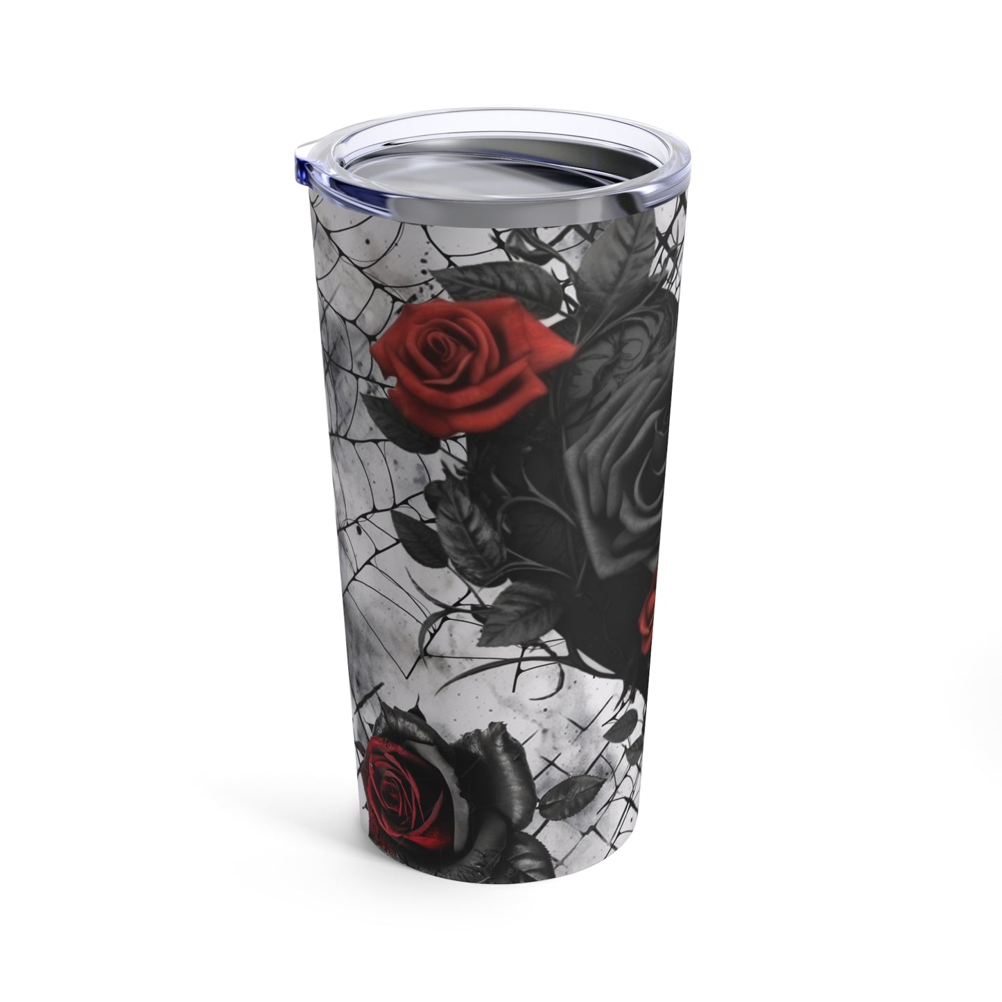 Black heart and roses 20oz Tumbler