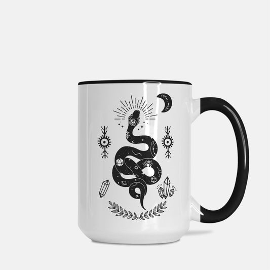 Snake Moon Deluxe 15 oz. Mug (Black + White)