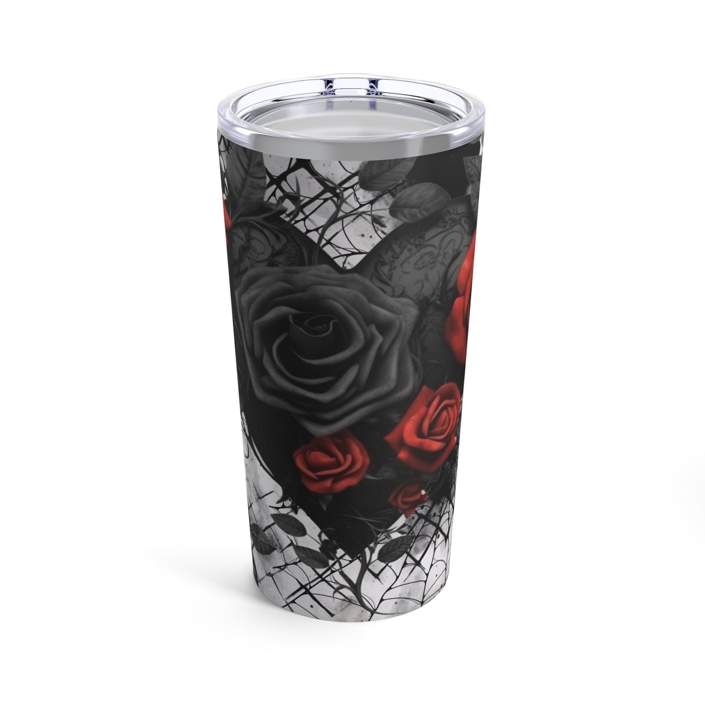 Black heart and roses 20oz Tumbler