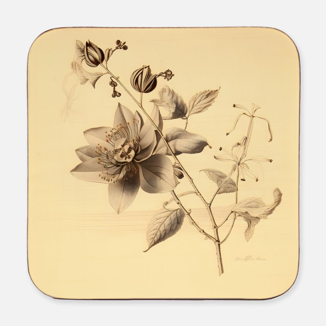 Vintage Roses Coaster Hardboard Back 4pack (Square)