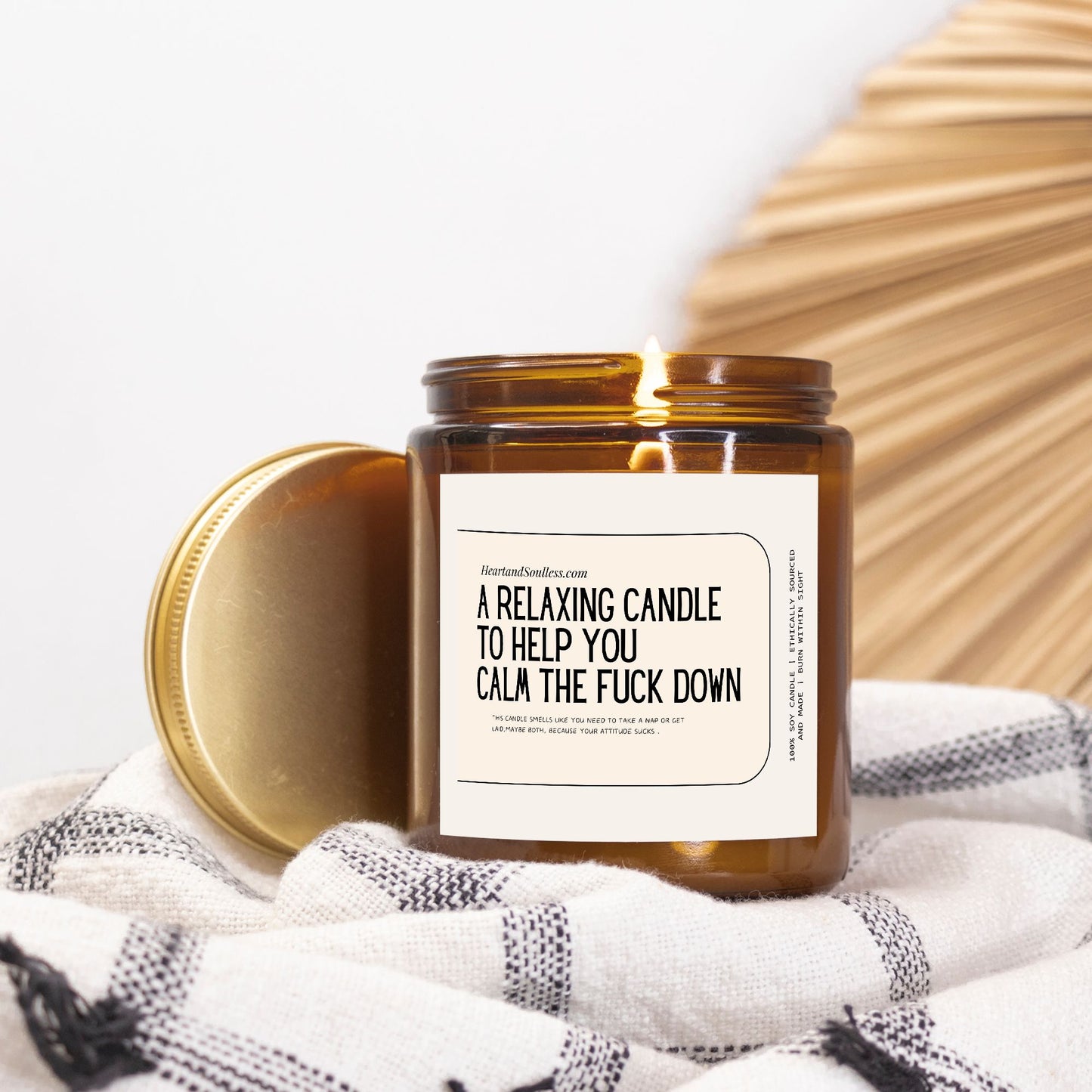 A relaxing candle to help you calm the F*ck down  Amber Jar 9oz Candle