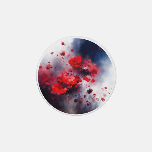 Watercolor Red flowers set 1Neoprene Coasters (Round) 4PK