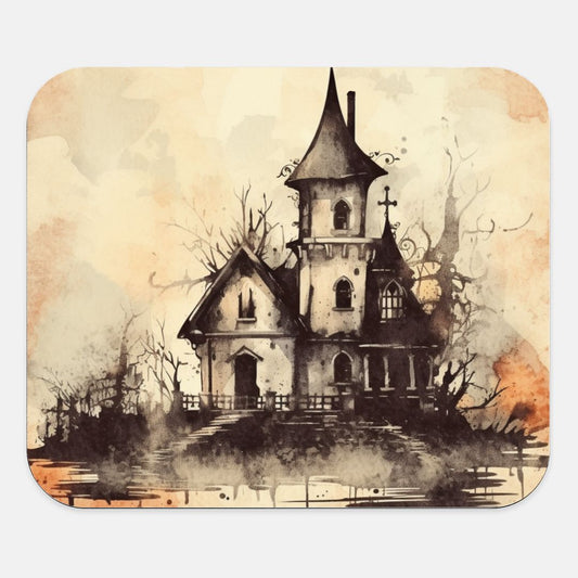 Watercolor Haunted House Mouse Pad (Rectangle)